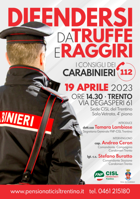 IL SINDACATO AL SERVIZIO DI TUTTI PER DIFENDERSI DALLE TRUFFE  19 APRILE 2023